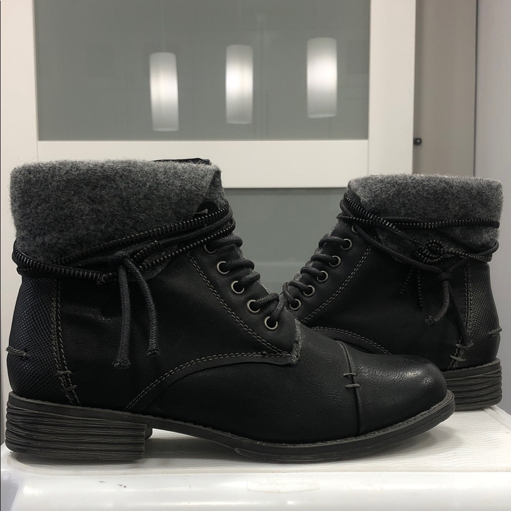 Alberto Women’s Lace-Up/Zipper Ankle Boots – Size 38 (US 7.5) – Black